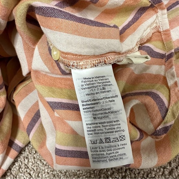 Madewell Courier Cotton Button-Back Popover Shirt in Rainbow Stripe Size XS $75 - Picture 10 of 10